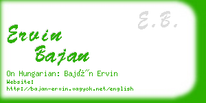 ervin bajan business card